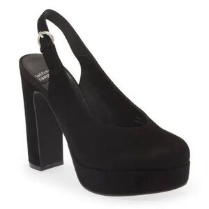 Jeffrey Campbell Bet On It Slingback Platform Pump in Black Suede